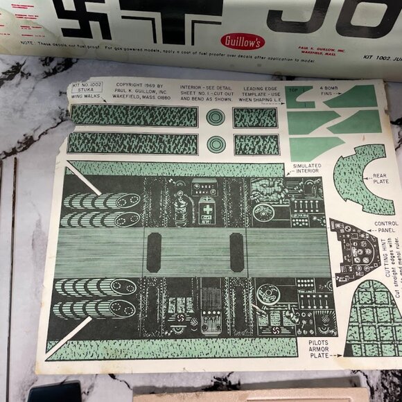 1/16 Junkers JU-87B Stuka Giant Scale Airplane Model Kit - Guillows 1002 PARTS - Picture 3 of 13